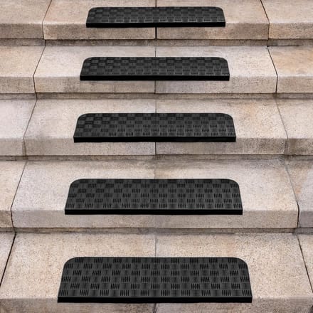 Set van 5 Antislip Rubberen Trapmatten voor Binnen en Buiten met Bullnose Rand