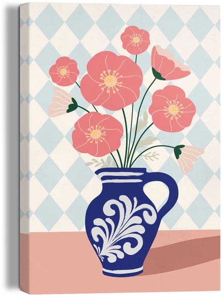 Schilderij Vase of Flowers - 30 x 20 - Canvas - REINDERS