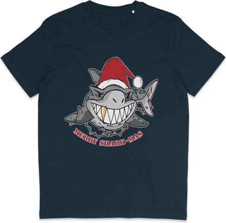 T Shirt Heren - Kerst - Korte Mouw - Blauw - Maat L