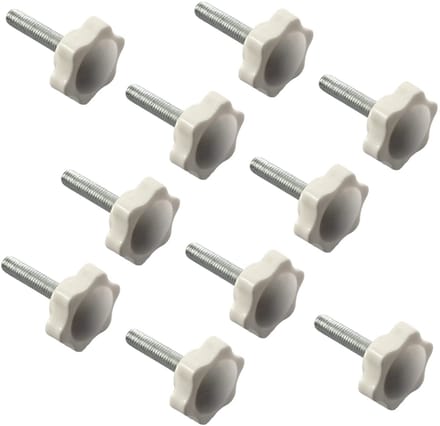 NTH products- Handgreep Ster - 10 Stuks - M10x30 - Wit Plastic - Hex Vorm - 38 Mm - Handvat