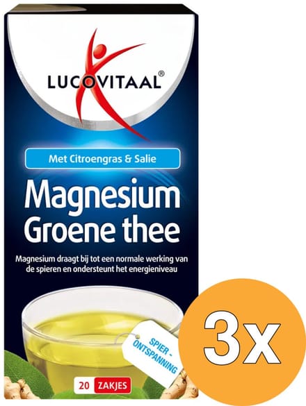 3x Lucovitaal Magnesium Groene Thee (20 zakjes)