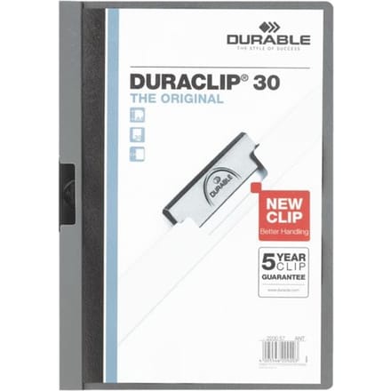 Klemmap Durable Duraclip A4 3mm 30 vellen antraciet/grijs