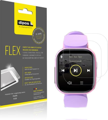 dipos – 2x Beschermfolie geschikt voor Dwfit H39 | 3D Full Cover Screenprotector | 100% Passend
