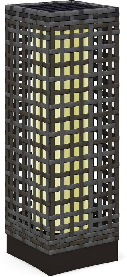 Outsunny - Lantaarn - Zonne-energie - 15,5L x 15,5B x 46H cm - Grijs
