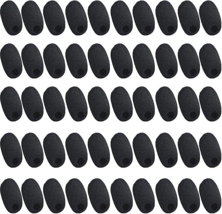 JCKD Pack of 50 Replacement Microphones, Windscreen, Microphone Foam, Sponge, Mini Microphone, Headset, Windscreen - ShopVlot