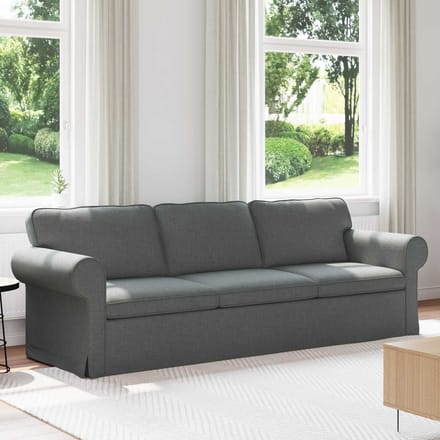 vidaXL Bank Donkergrijs 245 x 82 x 80 cm Stof