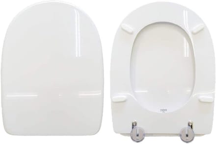 Toilet Seat - WC Deksel - Badkamer Opfrissen - Hout met Polyesterhars - D-Vorm - Wit