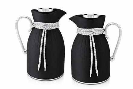 Kadirelli Thermoskan - 1L + 1L - Set van 2 - Zwart/Zilver - RVS Inox - Themosfles