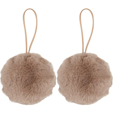 Pluche bal "Filis", ca. Ø 9 cm, 2 stuks - Taupe