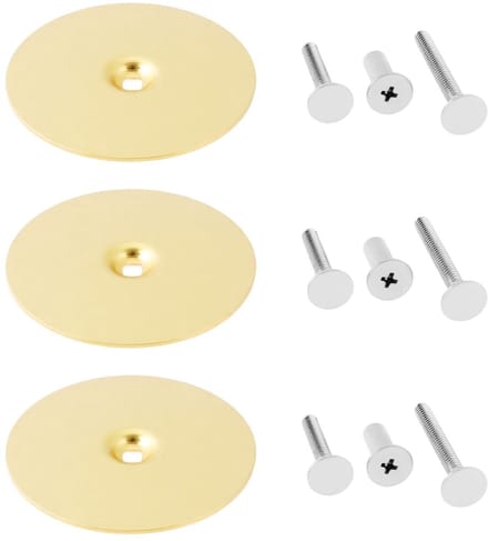 Dailygoods - Set van 3 Deurgat Afdekkappen met Schroeven Goud