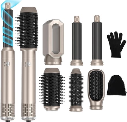 MRKK® Fohnborstel - Stylingtool Haar - Haardroger met Borstel - Multistyler - Rozegoud