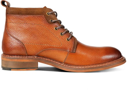 Allthemen Heren Chukka's Ronde Neus Retro - Volgraan Leer - Bruin - 45