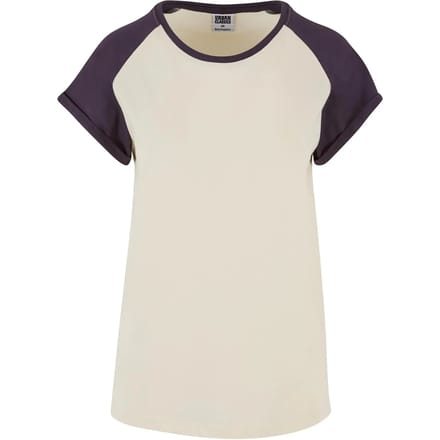 Urban Classics - Contrast Raglan Dames T-shirt - S - Beige/Paars