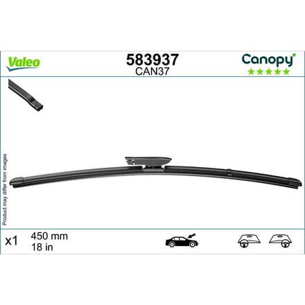 Wisserblad VALEO Canopy 583937, 450mm, Voor, 1 Stuk