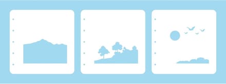 Nellie Snellen Set Of 3 Layered Combi Stencils Set Natuur Met Bomen
