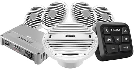 Hertz Marine complete 12V Audio Kit - HMRBT HEX6.5 HMS10 V5C - witte uitvoering