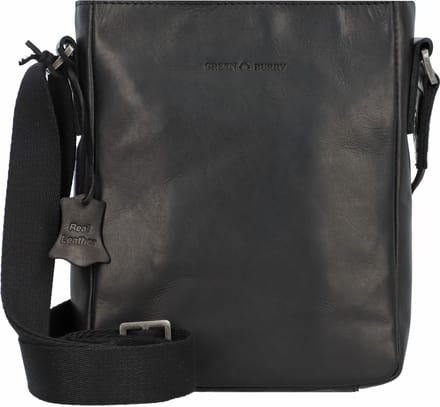 Greenburry Pure Black Schoudertas Leer 17 cm - Jongens - black