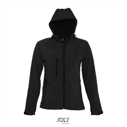 SOL'S Women´s Hooded Softshell Jacket Replay L849 - Black - M