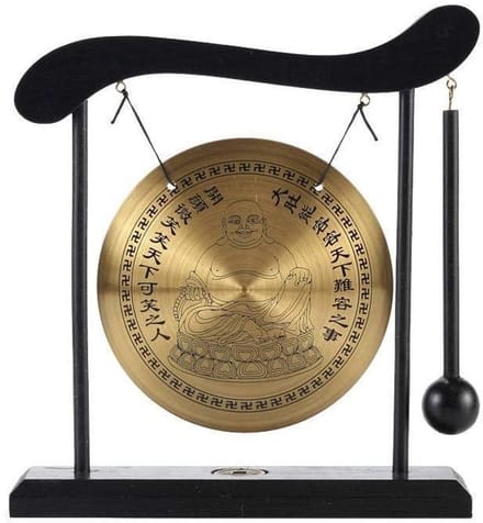 Buddha Gong, Hout en Koper, Decoratieve artikelen, Kerstmis