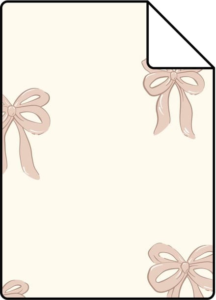Proefstaal ESTAhome behang strikjes licht roze - 26.5 x 21 cm - 131433-S