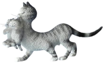 Parastone kattenbeeldje - Moeder met kitten - beeldje
