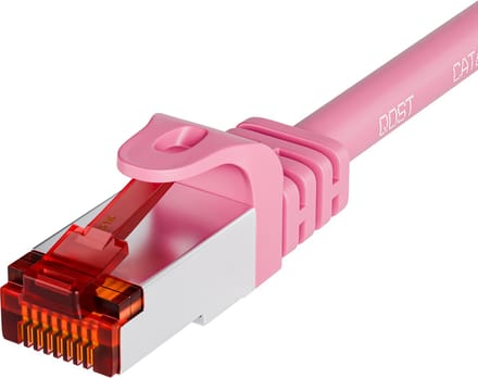 Qost - CAT6 internetkabel - 100% koper / SFTP - 10 Gbps / 250 MHz - RJ45 Connectoren - Patchkabel / Netwerkkabel - 50 meter - Roze