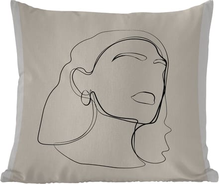 Buitenkussen Weerbestendig - Vrouwen - Line art - Tekst - Quotes - 50x50 cm