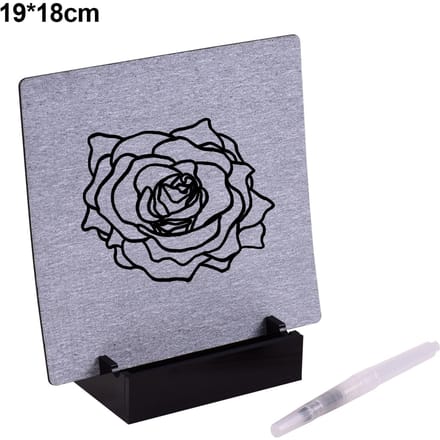Herbruikbare Boeddhabordkunstenaarsbordverf met waterpenseel en standaard voor drukontspanning 19 x 18cm Board gray