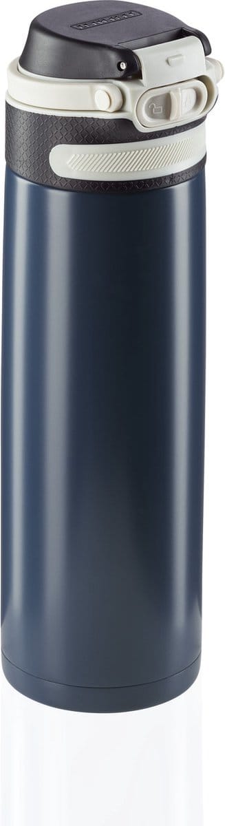 Leifheit thermosbeker Flip - 600 ml - RVS - donkerblauw
