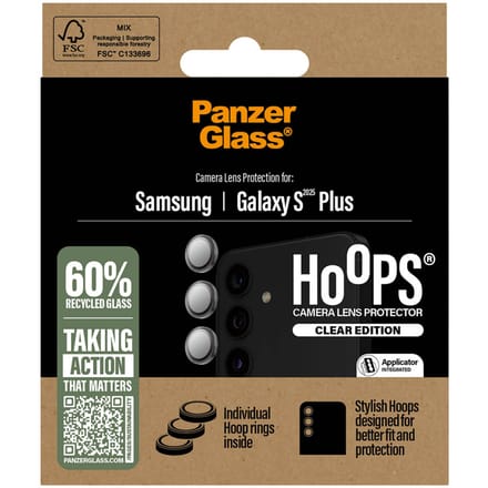 PanzerGlass Screenprotector geschikt voor Samsung Galaxy S25 Plus Glazen | PanzerGlass Hoops Camera Lens Protector - Case Friendly