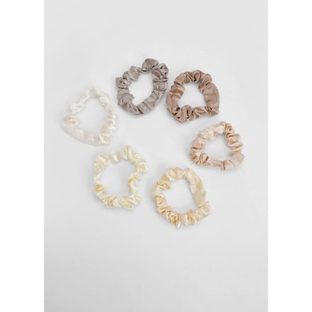 boohoo Dames Satijnen Scrunchies 6-pack