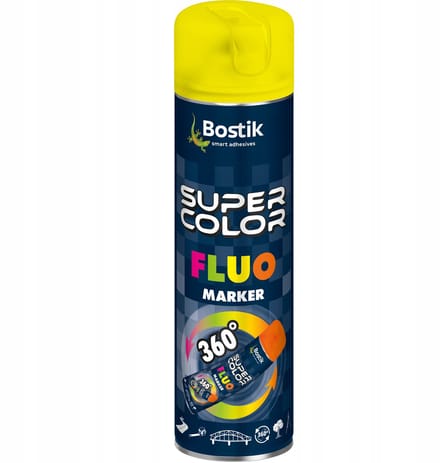 Bostik Super Color - Universele Fluorescerende Verf - Geel - 400ml - Acryl Spray