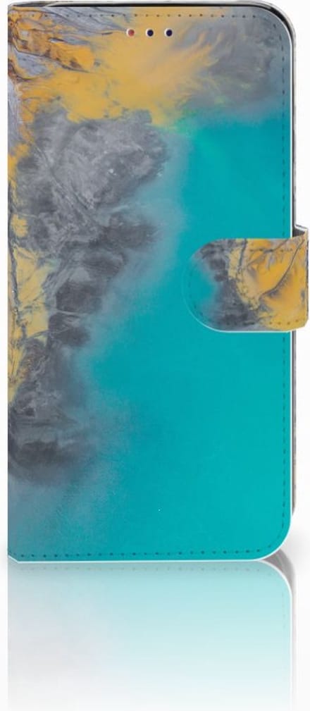 Samsung Galaxy A10 Bookcase Marble Blue Gold