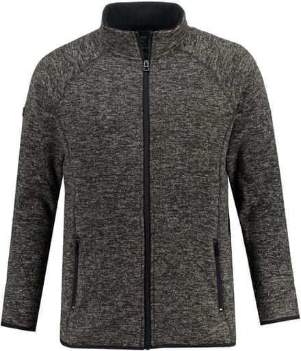 JAY-PI - Heren - Jasje van gebreid fleece - Grijs melange - Maat L