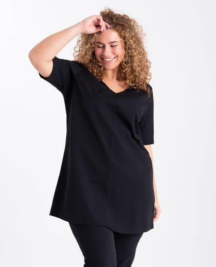 Je m'appelle Travelstof Top - Dames - Zwart - Maat 48