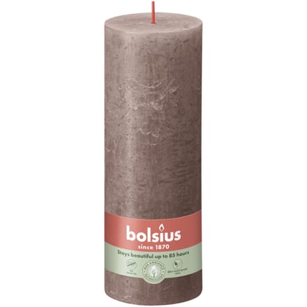 Bolsius Stompkaars Rustic Taupe Ø68 mm - Hoogte 19 cm - Taupe - 85 Branduren