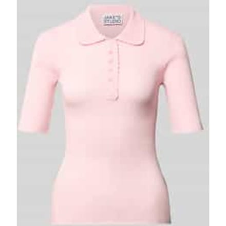 Gebreid shirt met 1/2-mouw en polokraag