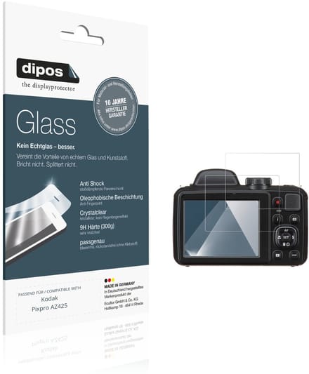 dipos – 2x Pantserfolie geschikt voor Kodak Pixpro AZ425 | 9H Screenprotector