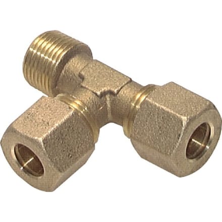 8mm & R1/4'' Brass L-vorm Knelfitting Buitendraad 135bar DIN EN 1254-2 [2 Stuks]
