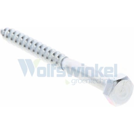 Hoenderdaal houtdraadbout gegalvaniseerd 7 x 80 mm din 571 - doos à 100 stuks