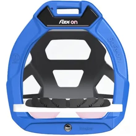 Plat Ultra Grip Veiligheids Stirrup Blauw/Wit/Zwart Flex-On Safe-On