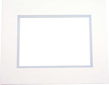 Passepartout Dubbeldik Ivoor/Licht Blauw 20,3x25,4cm (10 stuks)