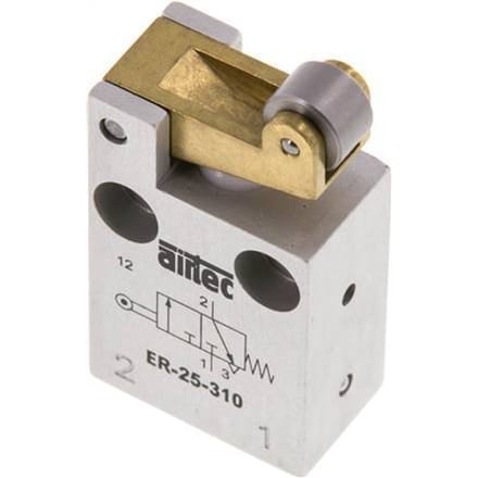 3/2 M5 NC Rolbediend Hefboom Ventiel 0-12bar/0-168psi Airtec