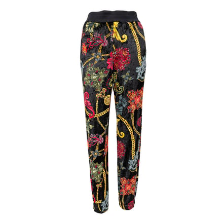 Versace Bloemige Barok Velvet Broek - '10s