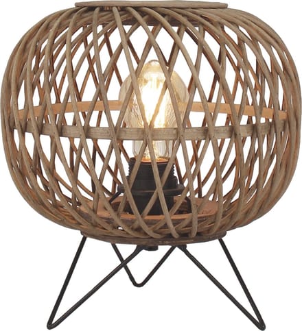 Chericoni Nature Diagonaal Rond Tafellamp - Ø25 cm - Bruin