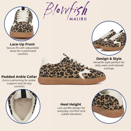 Blowfish Malibu Dames Luipaard Bruine Veterschoenen - Tastic