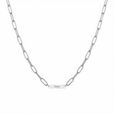 Schakelketting met 1 Naam Zilver