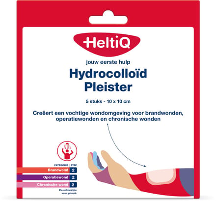 Heltiq Hydrocolloid pleisters 10 x 10cm 5 Stuks