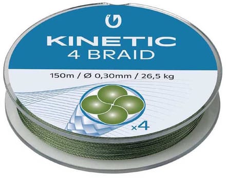 Kinetic 4 300 M Gevlochten Vislijn Zilver 0.120 mm