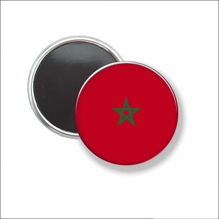 Button Met Magneet 58 MM - Vlag Marokko - NIET VOOR KLEDING